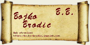 Bojko Brodić vizit kartica